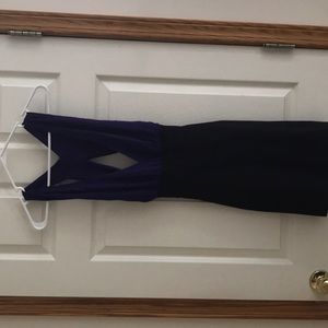 Black and purple plunging dress